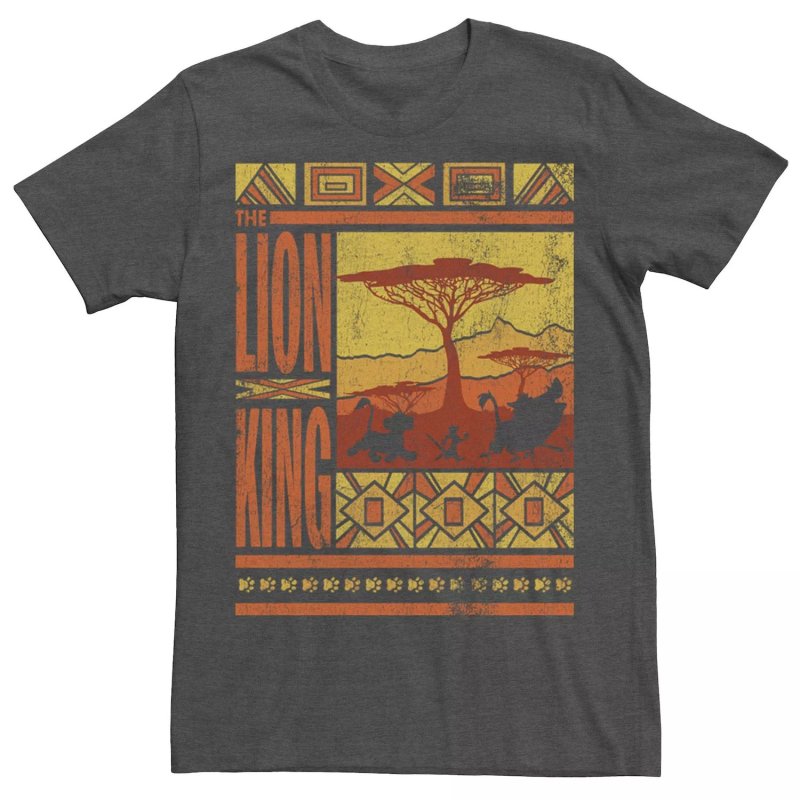 Мужская футболка Disney's The Lion King с геометрическим рисунком Симбы, Тимона и Пумбы