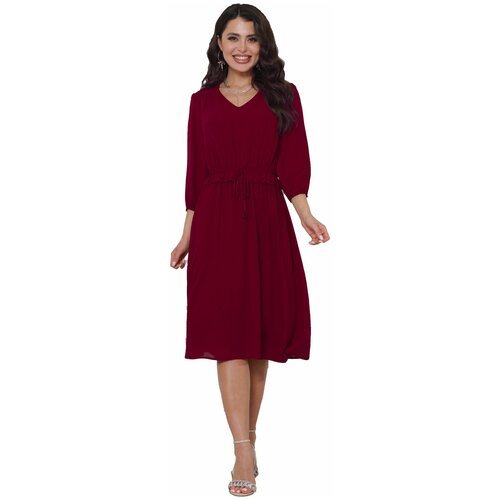 Платье DStrend, шифон, повседневное, классическое, полуприлегающее, макси, подкладка, размер 52, красный, бордовый
