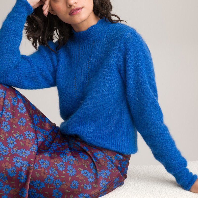 Пуловер LaRedoute Пуловер С воротником-стойкой L синий