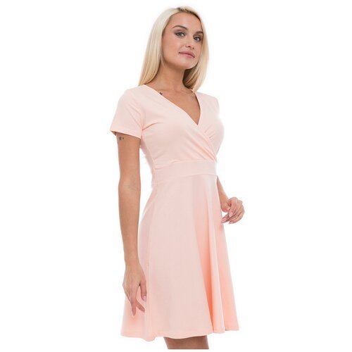 Платье с запахом Lunarable, хлопок, повседневное, полуприлегающее, мини, размер 48 (L), розовый