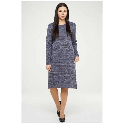 Платье женское VAY 182-2359 (50, голубой/графит/св.серый)