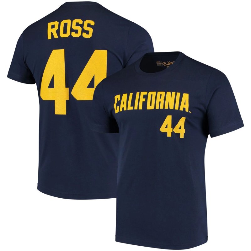 Мужская оригинальная ретро-брендовая футболка Tyson Ross темно-синего цвета Cal Bears с бейсбольным именем и номером