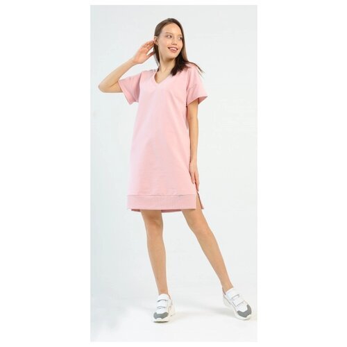 Платье Solo Mio, повседневное, свободный силуэт, мини, размер 44, розовый