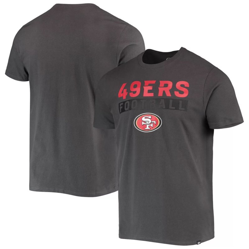 Мужская темно-серая футболка '47 San Francisco 49ers Dark Ops Super Rival