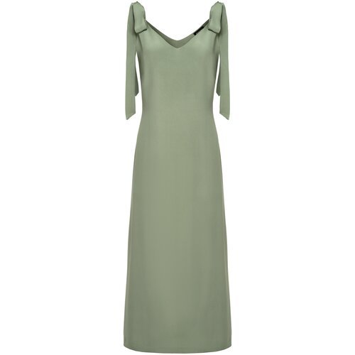 Платье-комбинация RO.KO.KO, вечернее, прямой силуэт, миди, размер M-L, зеленый