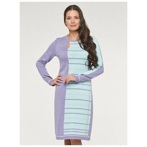 Платье-свитер VAY, повседневное, прилегающее, макси, вязаное, размер 46, фиолетовый