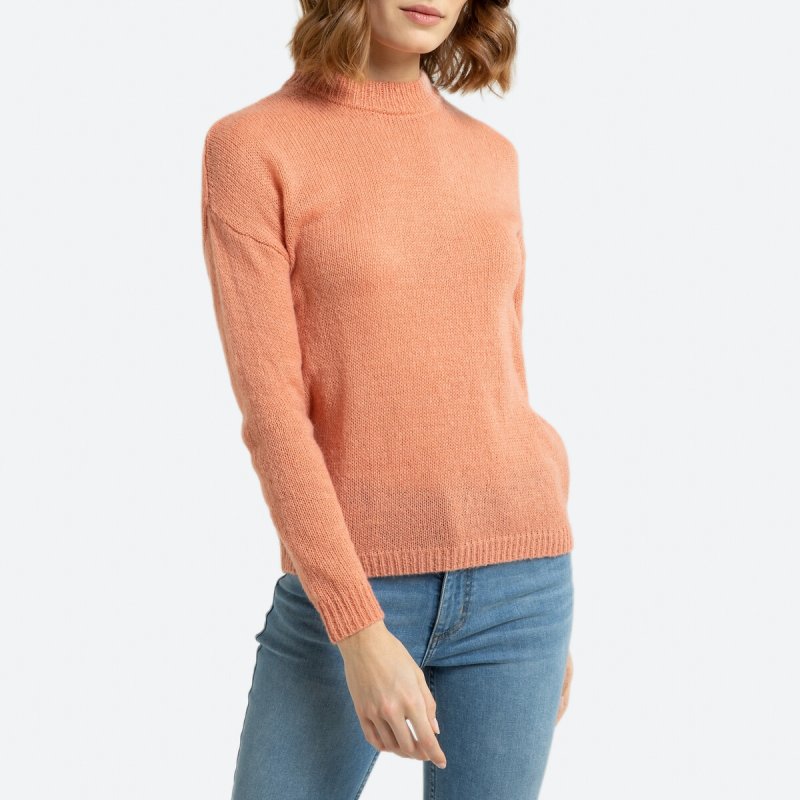 Пуловер LaRedoute Пуловер С круглым вырезом из плотного трикотажа S розовый
