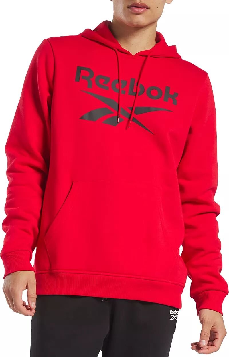 Мужской флисовый пуловер с капюшоном Reebok Identity с логотипом, красный/черный