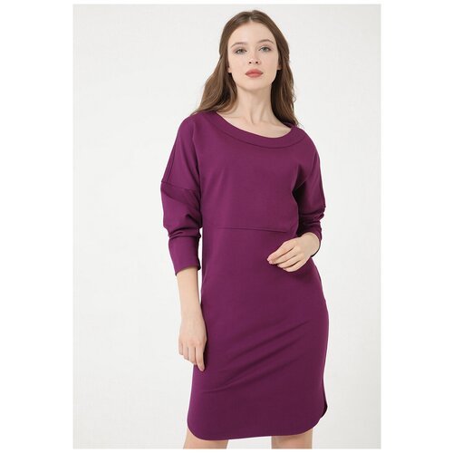 Платье женское Леония МадаМ Т прямого силуэта Фиолетового цвета 56 размера