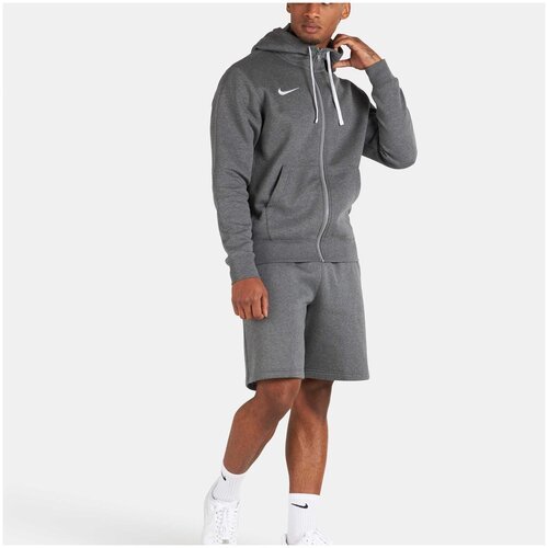 Толстовка на молнии флисовая мужская Nike Fleece Park20 Hoodie - Grey