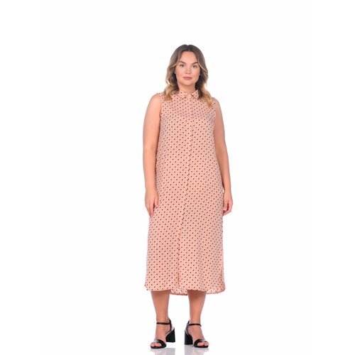 Платье-рубашка PECHE MONNAIE, вискоза, повседневное, свободный силуэт, макси, карманы, размер 3XL, розовый