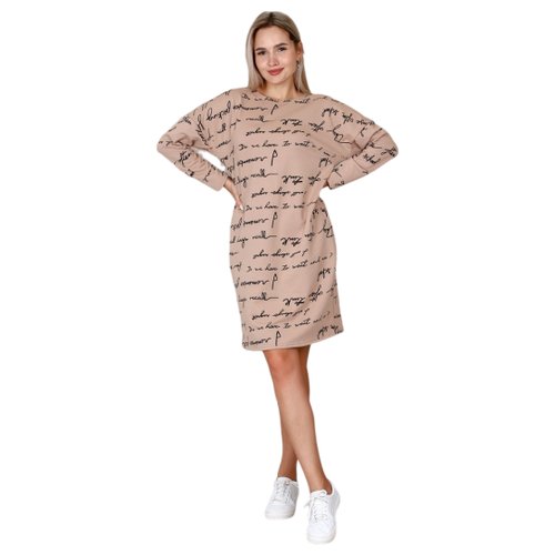 Платье женское / ElenaTex/N.E.W. / П-158 (футер с лайкрой)/ 58 размер / бежевая