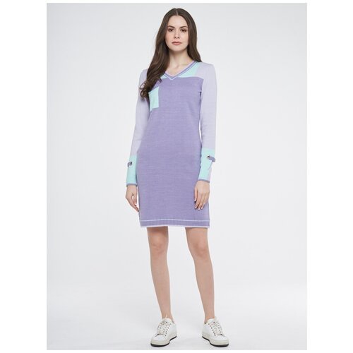Платье-свитер VAY, повседневное, прилегающее, мини, размер 54, фиолетовый