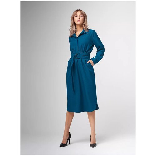 Платье с поясом VA'VEDMA, VA101-009-Blue/Синий, 44