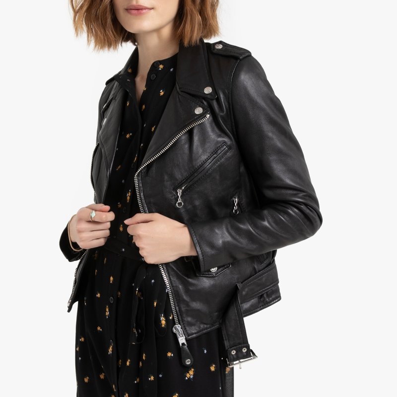 Женская LaRedoute Женская Куртка из натуральной кожи ягненка LCW8600 XS черный
