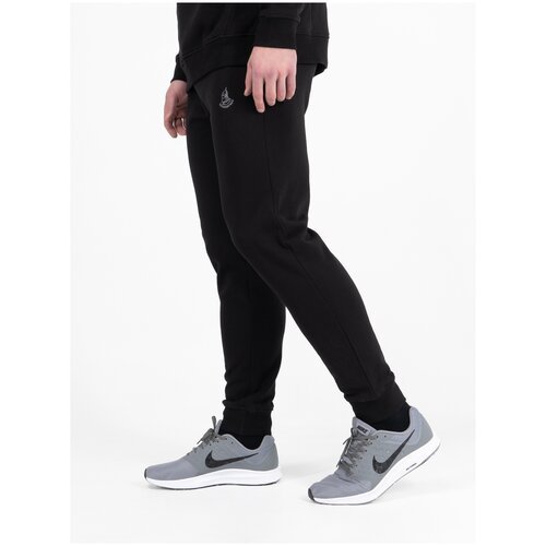 Спортивные штаны Великоросс чёрного цвета с манжетами, без лампасов (XS/44)