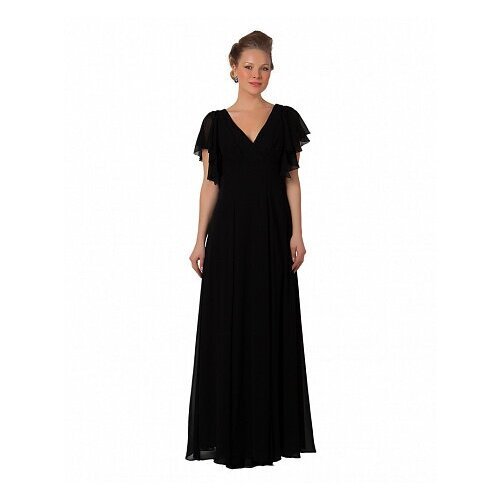 Платье вечернее, полуприлегающее, макси, размер 44, черный