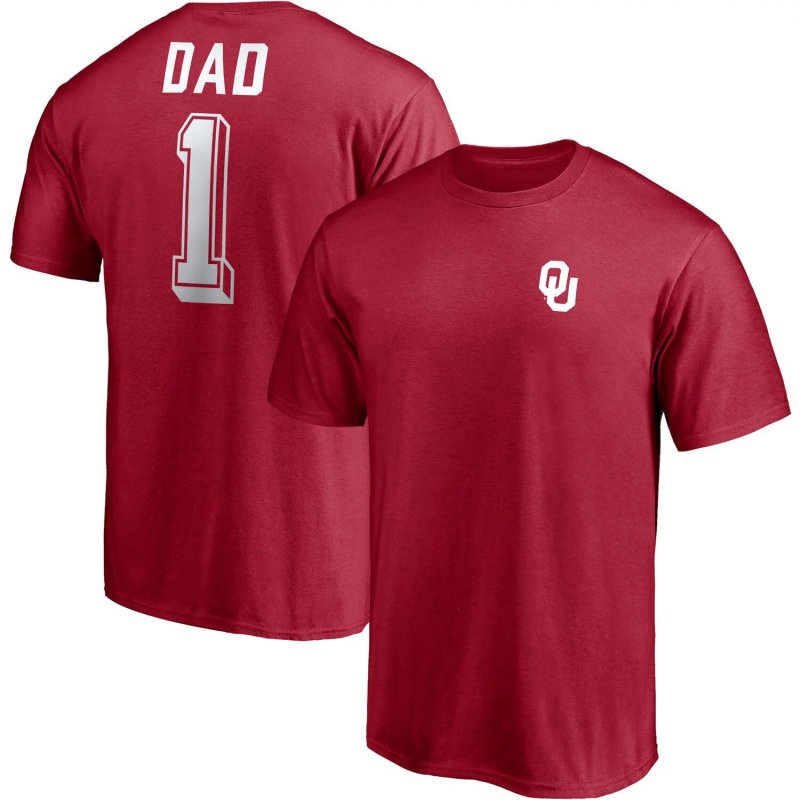 Мужская футболка Fanatics Crimson Oklahoma Earlys Team #1 Dad Dad