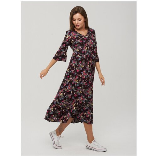 Платье женское VAY 211-3666 (44, оливковый цветы)