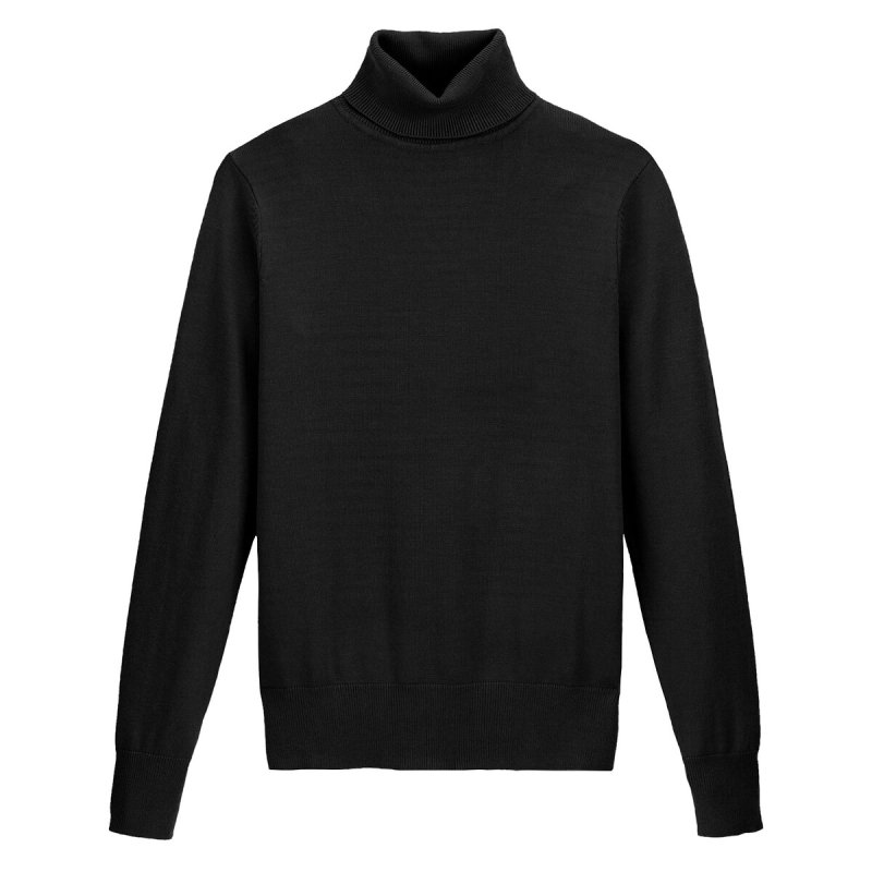 Пуловер LaRedoute Пуловер С отворачивающимся воротником базовая модель S черный