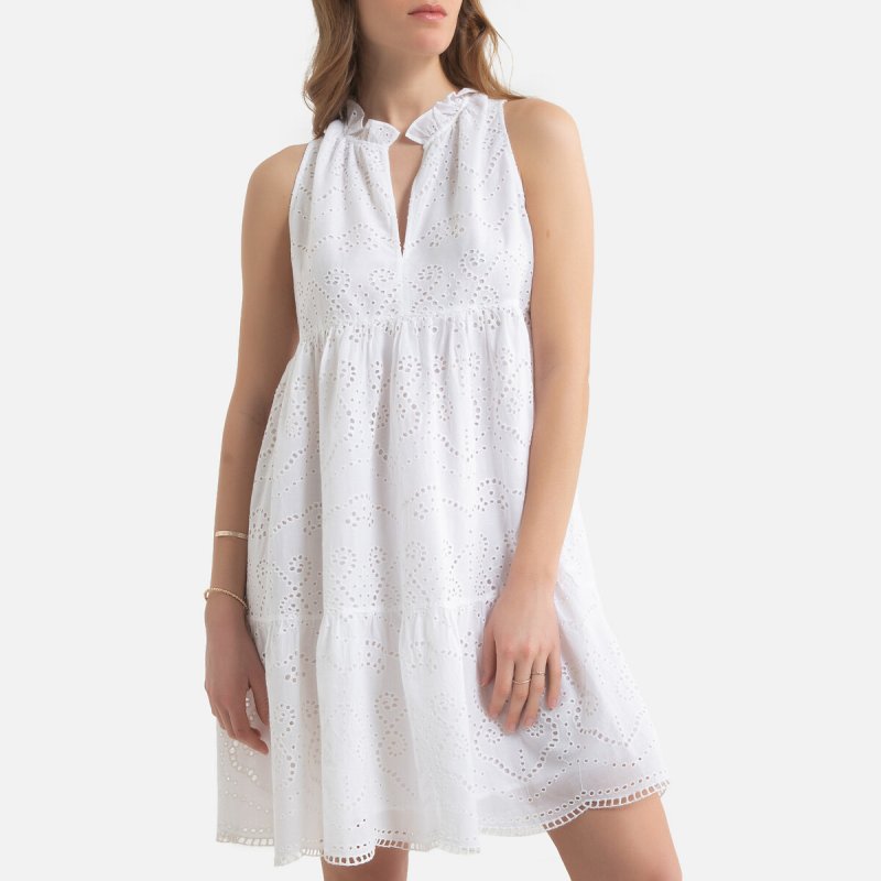 Платье LaRedoute Платье Расклешенное без рукавов 48 белый