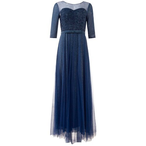 MINAKU Платье женское MINAKU 'Dolce', длинное, размер 42, цвет тёмно-синий
